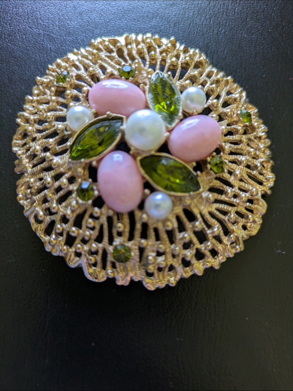 Vintage Sarah Coventry 1970s Fashion Splendor Gold Filigree Brooch - Picture 2 of 5